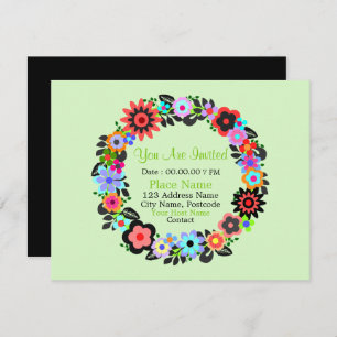 Carte d'invitation "Superbe style de couronne Flor