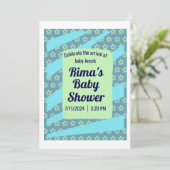 Carte d'invitation sur Baby shower personnalisée p (Debout devant)