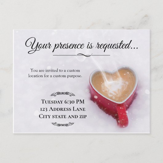 Carte d'invitation sur le thème de la neige et du (Devant)