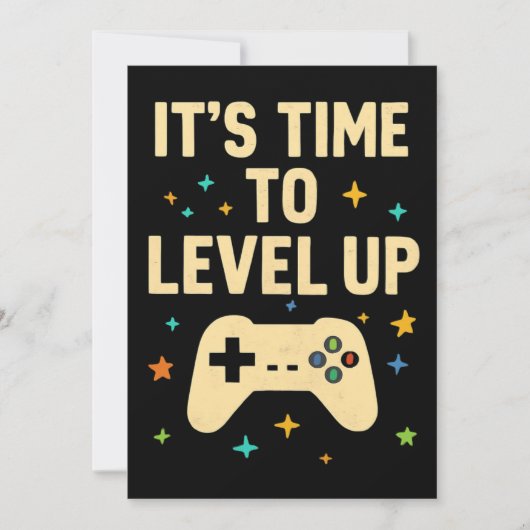 Carte d'invitation sur le thème des jeux vidéo rét (Devant)