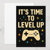 Carte d'invitation sur le thème des jeux vidéo rét (Devant / Derrière)