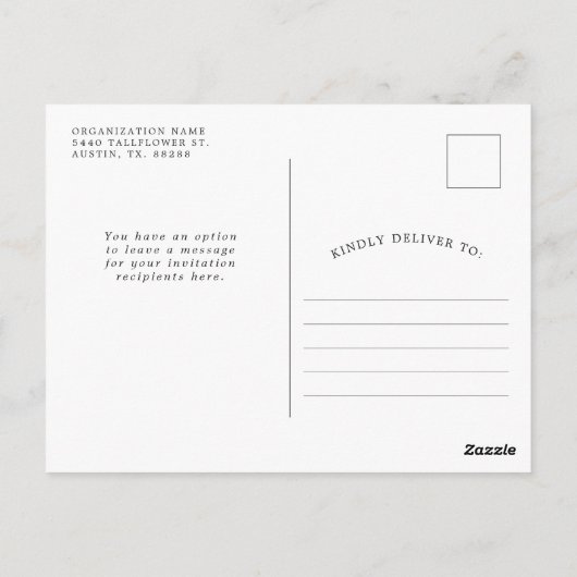 Carte d'invitation sur le thème patriotique avec d (Dos)