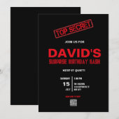 Carte d'invitation surprise pour lui avec QR Code (Devant / Derrière)