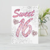 Carte d'invitation Sweet 16 / Salutation (Debout devant)