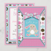 Carte d'invitation Sweet Bunny (Devant / Derrière)