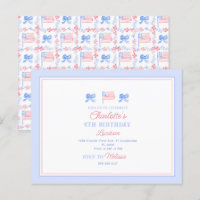 Carte d'invitation taille carte postale du 4 juill