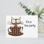 Carte d'invitation Tea Party (Debout devant)