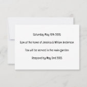Carte d'invitation Tea Party (Dos)