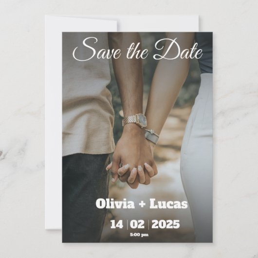 Carte d'invitation tendance minimaliste pour annon (Devant)