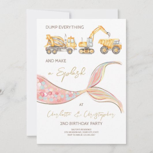 Carte d'invitation thème joint Construction Mermai (Devant)