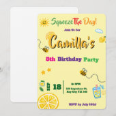 Carte d'invitation thème lemon pour anniversaire d (Devant / Derrière)
