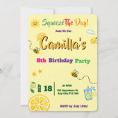 Carte d'invitation thème lemon pour anniversaire d (Devant)