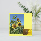 Carte d'invitation tournesols (Debout devant)