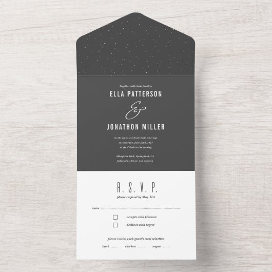 Carte d'invitation Tout en un Mariage plat Mix mod (À l'intérieur)