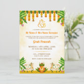 Carte d'invitation traditionnelle indienne pour Gr (Debout devant)