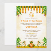 Carte d'invitation traditionnelle indienne pour Gr (Devant / Derrière)
