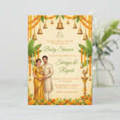 Carte d'invitation traditionnelle indienne pour un (Debout devant)