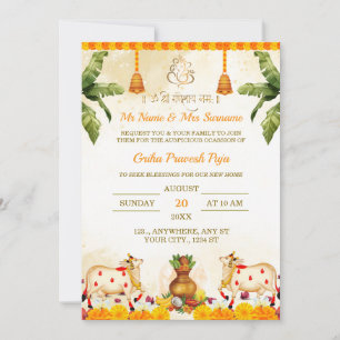 Carte d'invitation traditionnelle pour Griha Prave