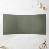 Carte d'invitation triple pli moderne vert mousse (Intérieur)