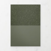 Carte d'invitation triple pli moderne vert mousse (Page de couverture)
