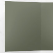 Carte d'invitation triple pli moderne vert mousse (Intérieur en premier)