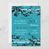 Carte d'invitation Turquoise 30e anniversaire (Dos)