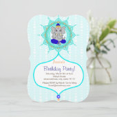 Carte d'invitation Turquoise Ganesh Anniversaire 5 (Debout devant)