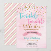 Carte d'invitation Twinkle Twinkle (Devant / Derrière)
