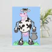 carte d'invitation "vache drôle" (Debout devant)