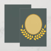 Carte d'invitation vierge élégante avec cadre oval (Devant / Derrière)