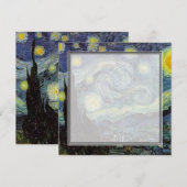 carte d'invitation vierge, van Gogh nuit étoilée (Devant / Derrière)