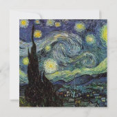 carte d'invitation vierge, van Gogh nuit étoilée (Dos)