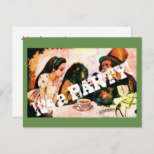 Carte d'invitation vintage (Devant / Derrière)