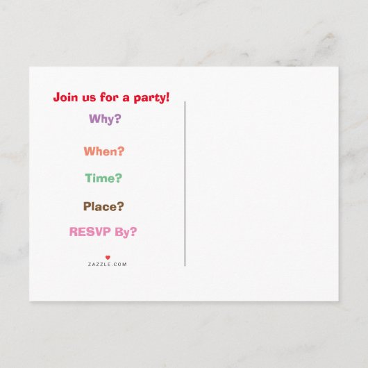 Carte d'invitation vintage (Dos)