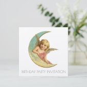 CARTE D'INVITATION vintage ANGE VICTORIEN (Debout devant)