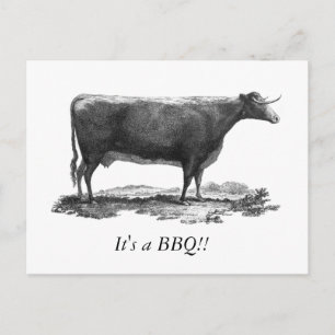 Carte d'invitation vintage BBQ