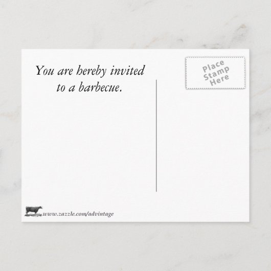 Carte d'invitation vintage BBQ (Dos)