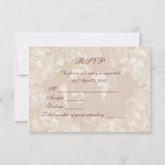 Carte d'invitation vintage Gardenia RSVP (Devant)