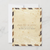 Carte d'invitation vintage par avion (Dos)