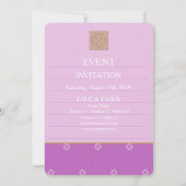 Carte d'invitation Violet Indien (Dos)