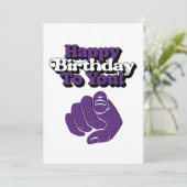 Carte d'invitation violette Joyeux Anniversaire (Debout devant)