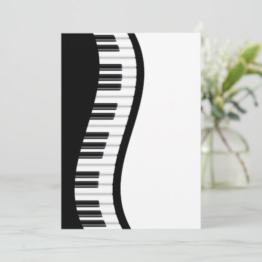 Carte d'invitation Wavy Piano Keyboard (Debout devant)