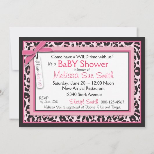 Carte d'invitation Wild Thing (Dos)