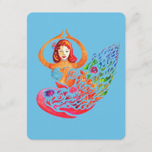 Carte d'invitation Yoga Méditation Couleurs Arc-en