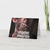 Carte d'invitation Zombie Halloween (Devant)