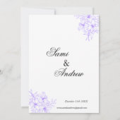 Carte d'invitations à un mariage floral (Dos)