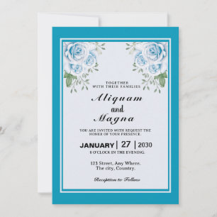 Carte d'invitations à un mariage floral