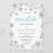 Carte d'Invitations du Baby shower Snowflake hiver (Devant)