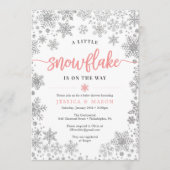 Carte d'Invitations du Baby shower Snowflake hiver (Devant)