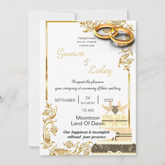 carte d'invitations mariage (Devant)